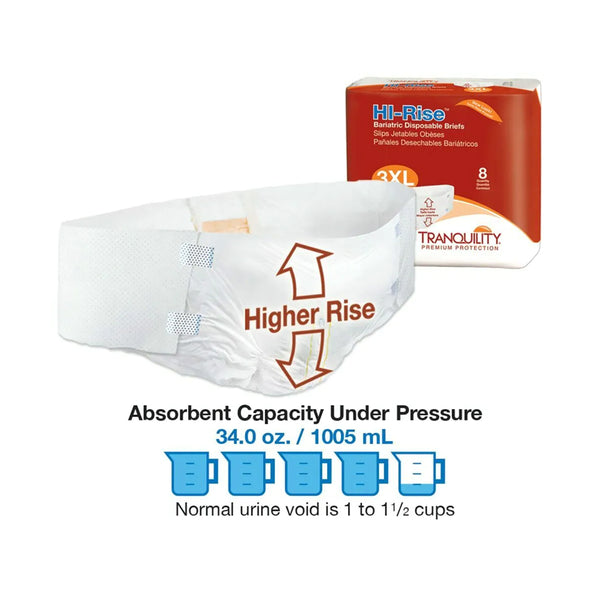 Medline Bariatric Disposable Briefs 8 Count 